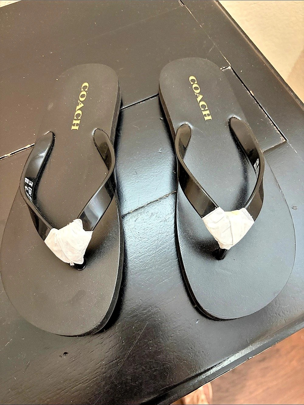 Coach Udele Flip Flop Sandals Black US 8